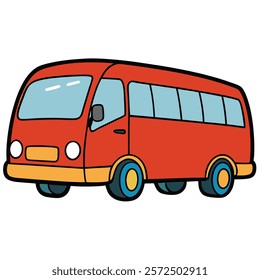 bus car illustration flat vector design