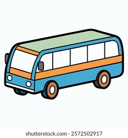 bus car illustration flat vector design
