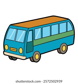 bus car illustration flat vector design