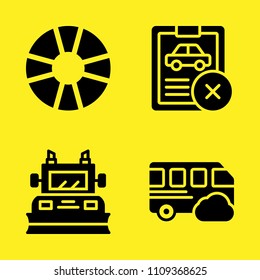 bus, car repair, life preserver and snowplow vector icon set. Sample icons set for web and graphic design
