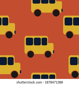 Bus Car seamless pattern. Car digital paper pattern