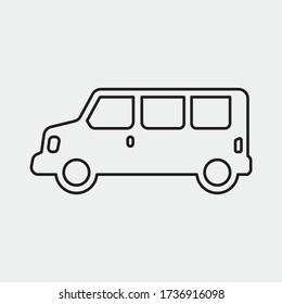 Bus car vector icon illustration sign