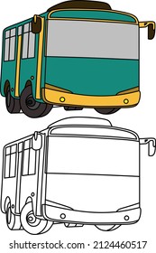 bus car vector image, for coloring book.