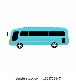 Bus cartoon flat vector illustration. Public transportation or school bus isolated on white background. Urban, city cars and vehicles transport concept.