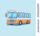 Bus cartoon icon illustration, School bus cartoon vector white background, bus cartoon sticker, truck cartoon vector icon illustration