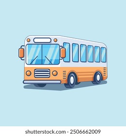 Bus cartoon icon illustration, School bus cartoon vector white background, bus cartoon sticker, truck cartoon vector icon illustration