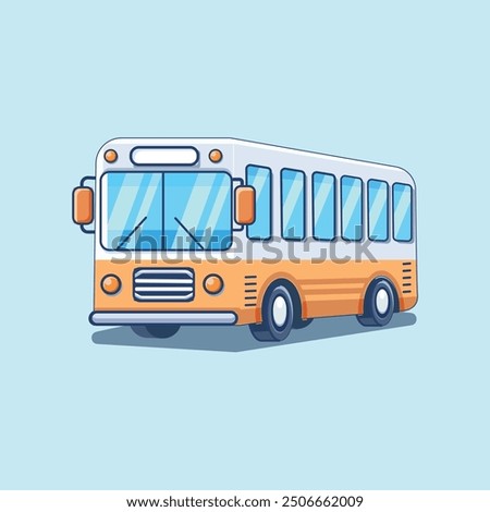 Bus cartoon icon illustration, School bus cartoon vector white background, bus cartoon sticker, truck cartoon vector icon illustration