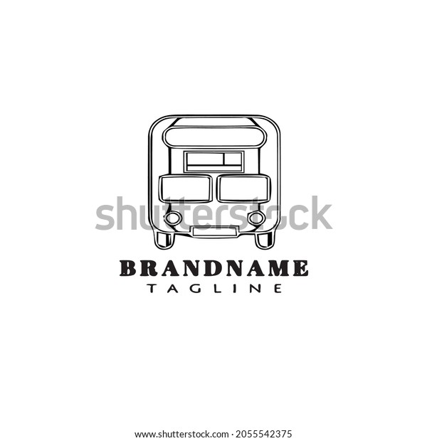 bus cartoon logo icon design template black modern\
isolated vector cute