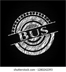 Bus chalk emblem written on a blackboard