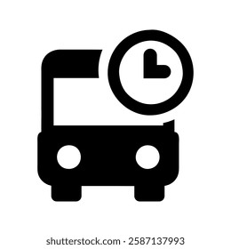 bus with a clock time management in public transport