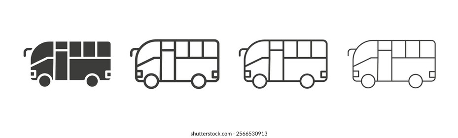Bus coach icon collection for website design, app, UI design.