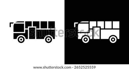 Bus coach icon symbol collection. Flat vector stock illustration.