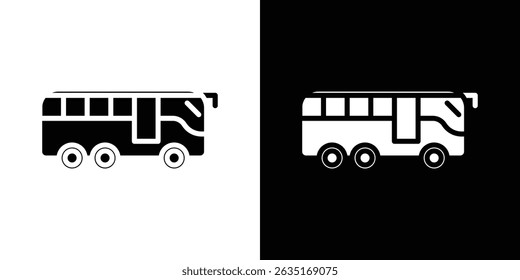 Símbolos de ícone de ônibus. Ilustração vetorial.