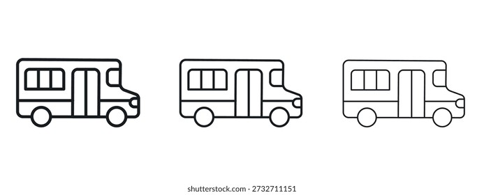 Icono de autobús Vector Plantilla de diseño de logotipo. Gráficos de trazo editables.