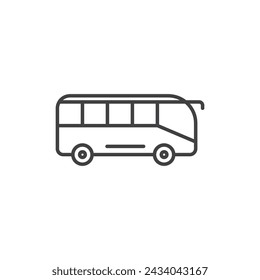 Ilustración de icono de línea vectorial de autobús.