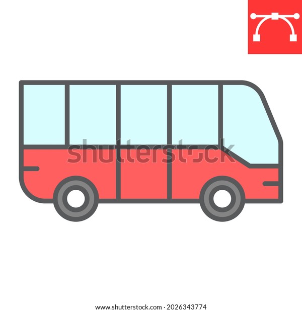 Bus color line icon, transportation and vehicle, bus
vector icon, vector graphics, editable stroke filled outline sign,
eps 10