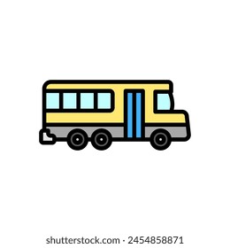 bus colored icon vector on isolated background
