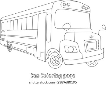 Bus coloring page, Bus coloring book 