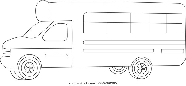 Página de coloreado de buses, libro de coloración de buses 