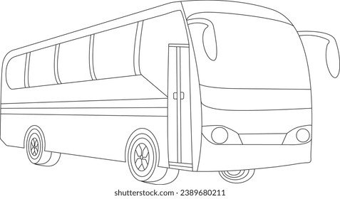 Página de coloreado de buses, libro de coloración de buses 