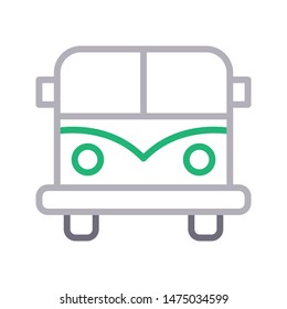 bus colour line vector icon