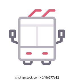 bus colour line vector icon