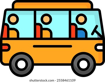Bus for commute Filled Style Icon Design