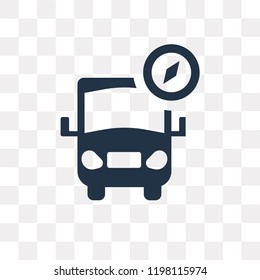 Bus with Compass vector icon isolated on transparent background, Bus with Compass transparency concept can be used web and mobile