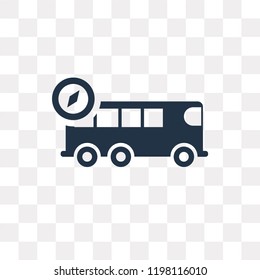 Bus with a Compass vector icon isolated on transparent background, Bus with a Compass transparency concept can be used web and mobile