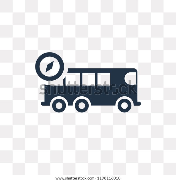 Bus with a Compass vector icon isolated on\
transparent background, Bus with a Compass transparency concept can\
be used web and mobile
