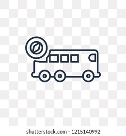 Bus with a Compass vector outline icon isolated on transparent background, high quality linear Bus with a Compass transparency concept can be used web and mobile