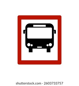 Bus con – bus stop. danger sign. EPS10