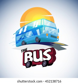 Bus. concept of transportation automotive. travel business services - vector illustration