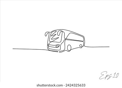 bus continuous line vector illustration design

