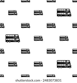 Bus Creative Stylish Seamless Pattern, Transport Automobile Vehicle Icon Vector Art Illustration