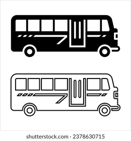 Bus Creative Stylish, Transport Automobile Vehicle Icon Vector Art Illustration