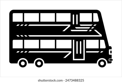 Bus Creative Stylish, Transport Automobile Vehicle Icon Vector Art Illustration