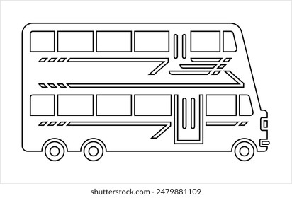 Bus Creative Stylish, Transport Automobile Vehicle Icon Vector Art Illustration