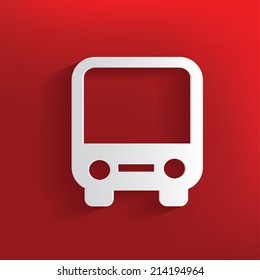 Bus design on red background,clean vector