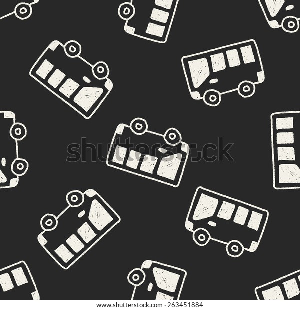 bus doodle
drawing seamless pattern
background