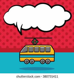 bus doodle, speech bubble