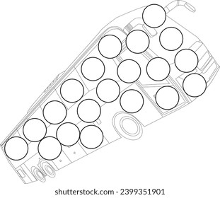 Bus dot to dot coloring page