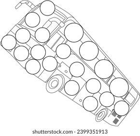 Bus dot to dot coloring page