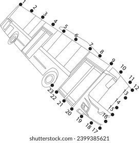Bus dot to dot coloring page for all ages