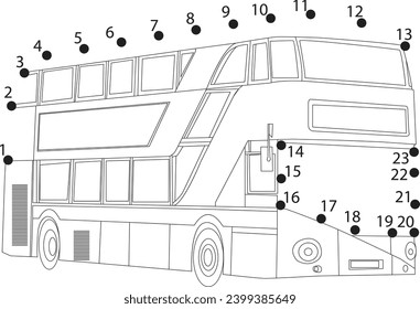 Bus dot to dot coloring page for all ages