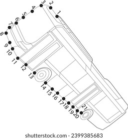 Bus dot to dot coloring page for all ages