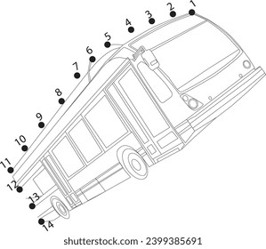 Bus dot to dot coloring page for all ages