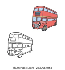 bus drawing. simple design. you can change color you want. bus vector illustrations