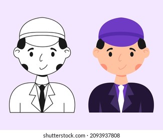 Bus driver avatar illustration. Transportation driver for bus