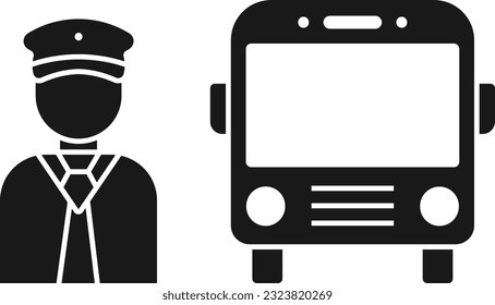 bus driver driver driving people bus Glyph